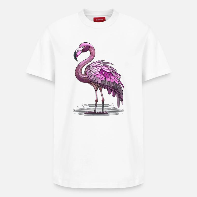 Flamant - T-shirt unisexe décontracté en coton Supima – de SPREAD - blanc