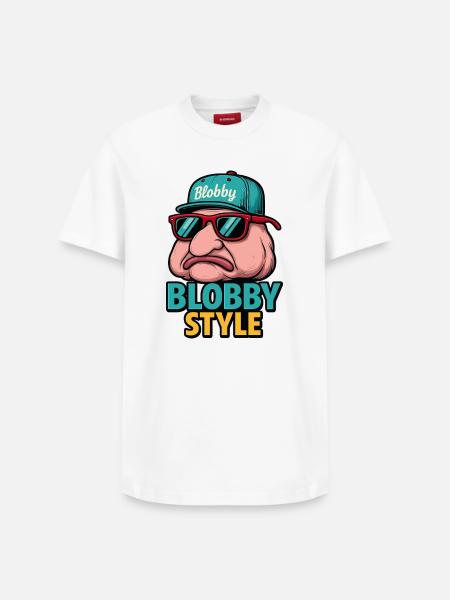 Blobby Style Cartoon Tee - Relaxed Unisex Supima Cotton T-Shirt – by SPREAD - white