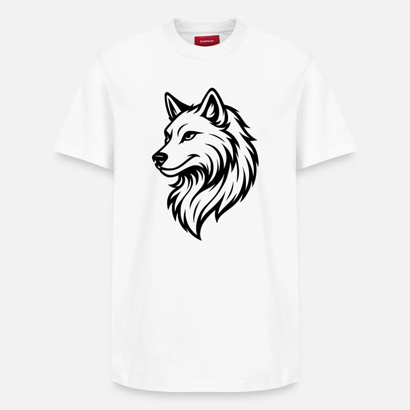 Wolf Silhouette - Relaxed Unisex Supima Cotton T-Shirt – von SPREAD - Weiß