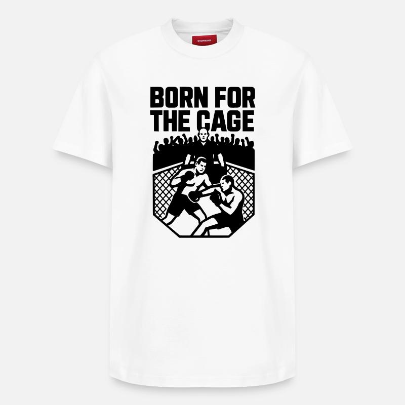 MMA Né pour la cage - T-shirt unisexe décontracté en coton Supima – de SPREAD - blanc