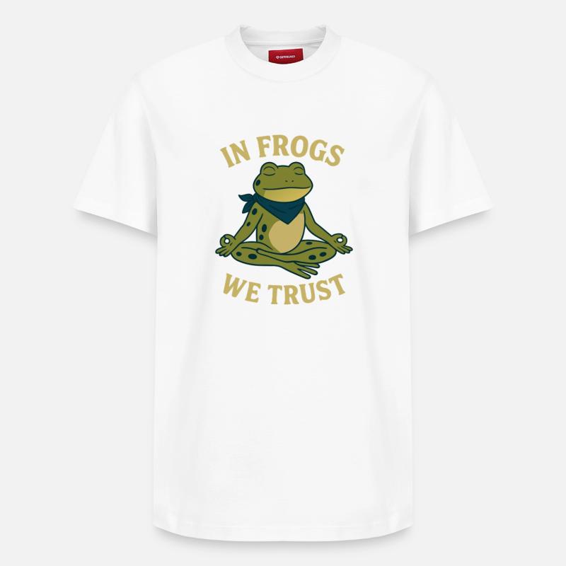 In Frogs We Trust - T-shirt unisexe décontracté en coton Supima – de SPREAD - blanc