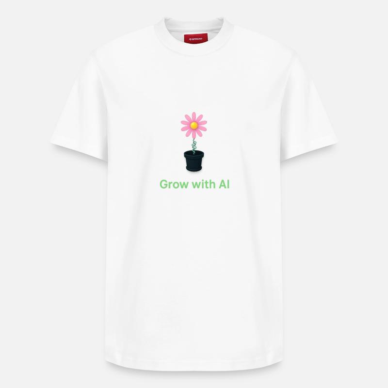 Fleur AI en pot - T-shirt unisexe décontracté en coton Supima – de SPREAD - blanc