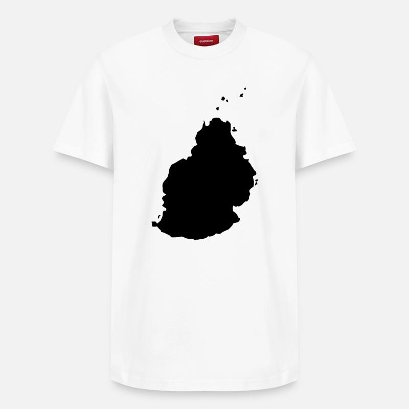 Mauritius map - Relaxed Unisex Supima Cotton T-Shirt – by SPREAD - white