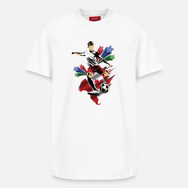 Canada - Canada - Drapeaux - T-shirt unisexe décontracté en coton Supima – de SPREAD - blanc