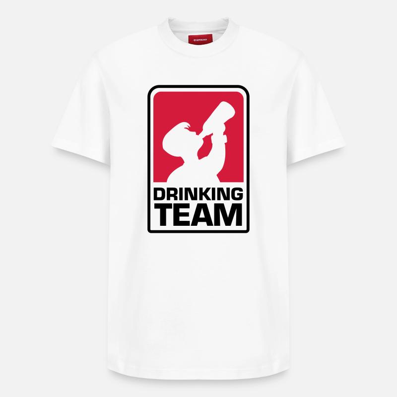 party logo drinking team - Relaxed Unisex Supima Cotton T-Shirt – von SPREAD - Weiß