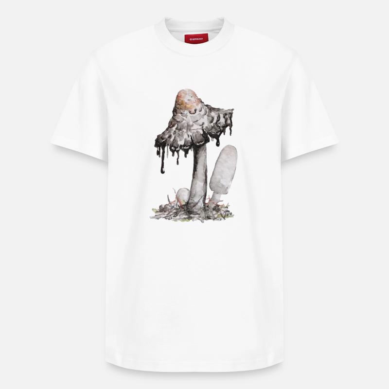 champignon de l’encre - T-shirt unisexe décontracté en coton Supima – de SPREAD - blanc
