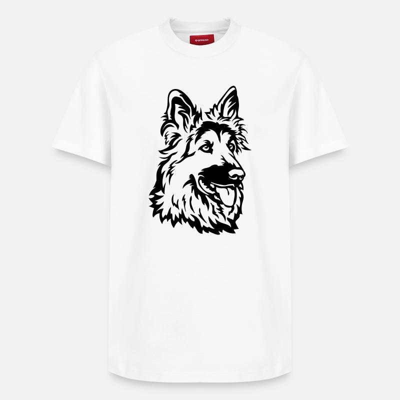 Deutscher Schäferhund Kopf - Relaxed Unisex Supima Cotton T-Shirt – von SPREAD - Weiß