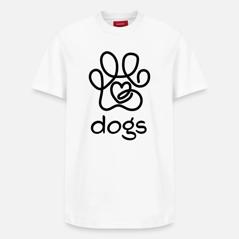 J’adore les chiens - T-shirt unisexe décontracté en coton Supima – de SPREAD - blanc