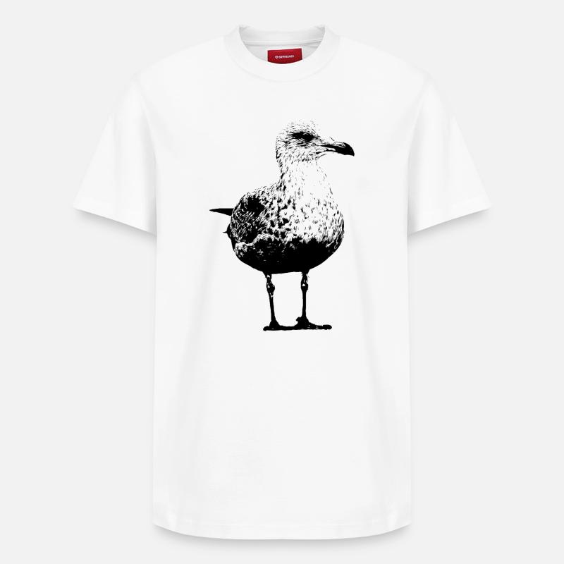 Mouette - T-shirt unisexe décontracté en coton Supima – de SPREAD - blanc