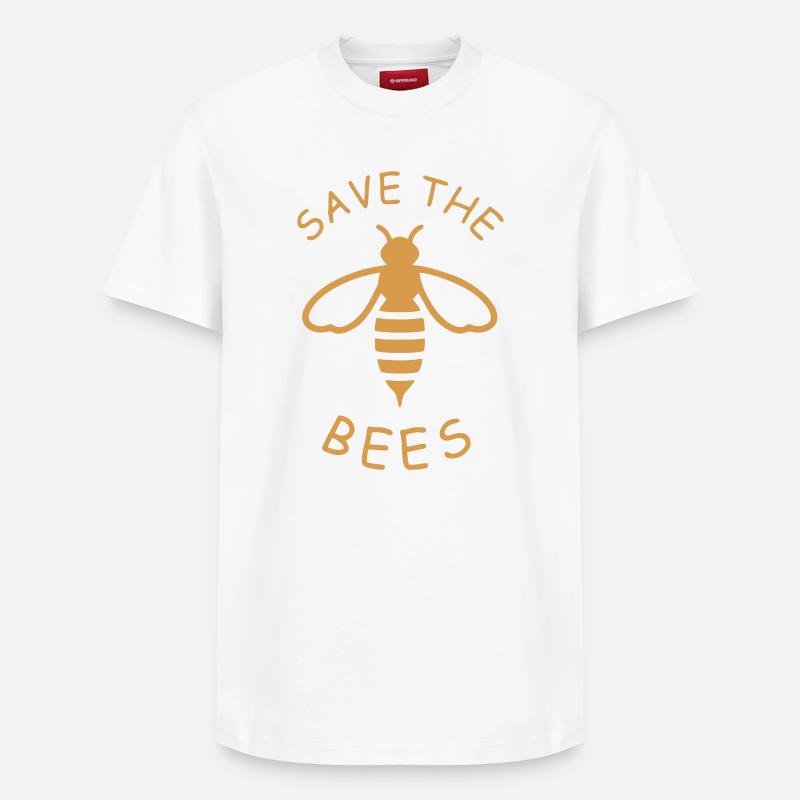 Rettet die Bienen Ökodesign - Relaxed Unisex Supima Cotton T-Shirt – von SPREAD - Weiß