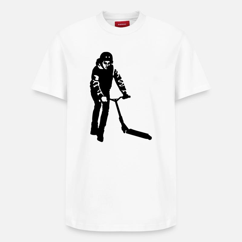 Kick Scooter - Relaxed Unisex Supima Cotton T-Shirt – von SPREAD - Weiß