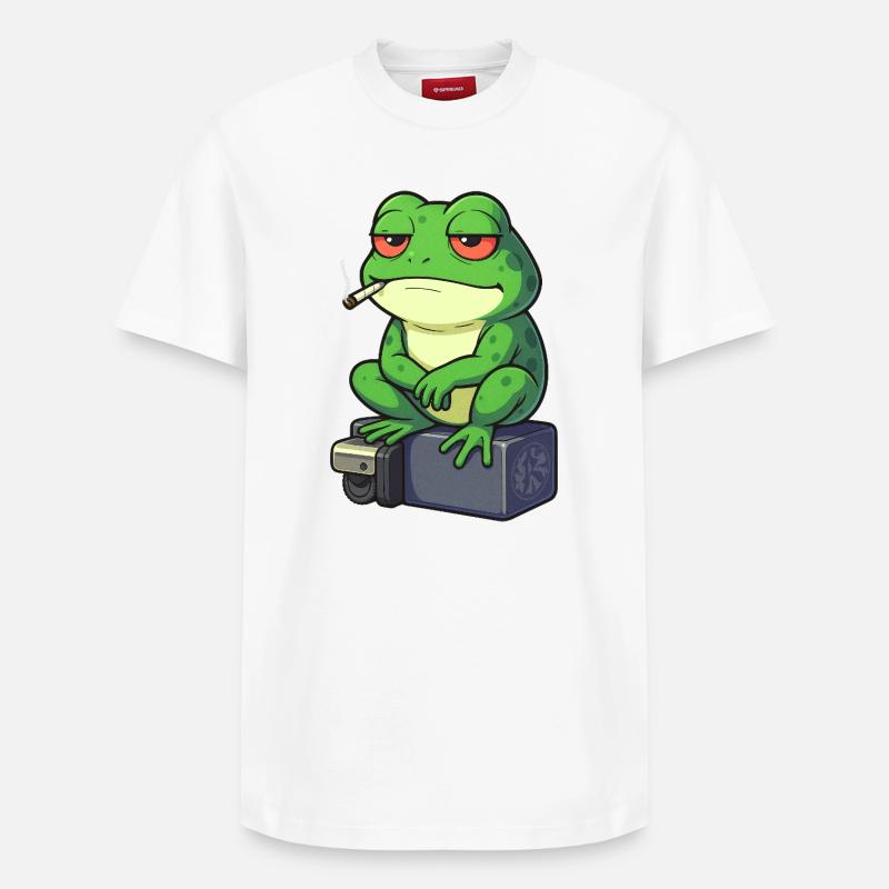 Frosch Entspann dich mit einer Zigarette - Relaxed Unisex Supima Cotton T-Shirt – von SPREAD - Weiß