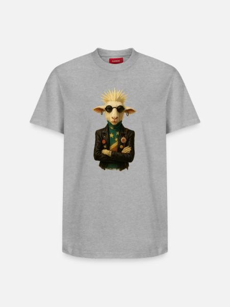 Punkgoat with star band - Relaxed Unisex Supima Cotton T-Shirt – by SPREAD - white