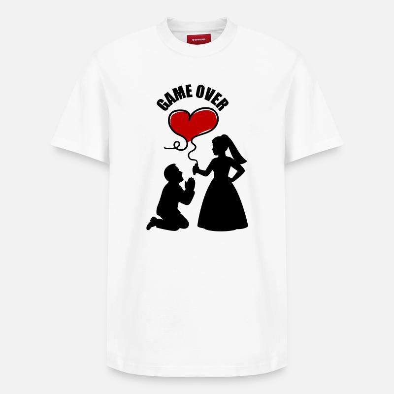 Mariage des mariés - T-shirt unisexe décontracté en coton Supima – de SPREAD - blanc