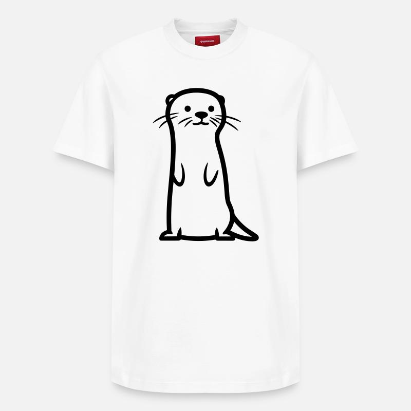Otter - Relaxed Unisex Supima Cotton T-Shirt – von SPREAD - Weiß