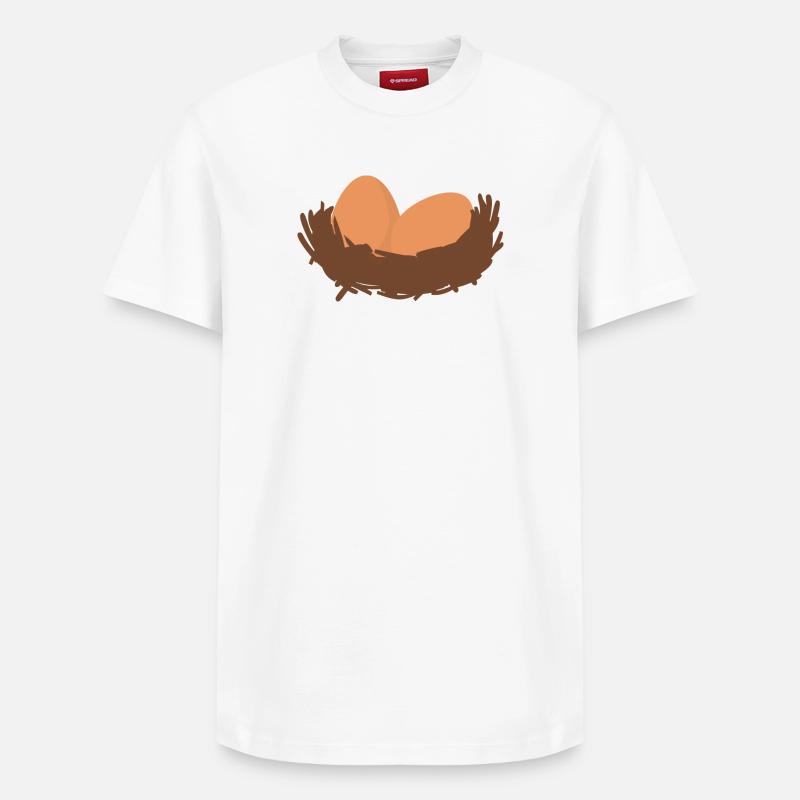 Eggs Nest Egg Easter - Relaxed Unisex Supima Cotton T-Shirt – by SPREAD - white
