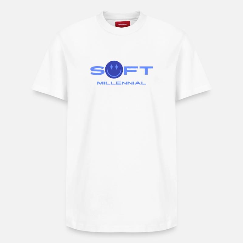 Soft Millennial Logo - T-shirt unisexe décontracté en coton Supima – de SPREAD - blanc