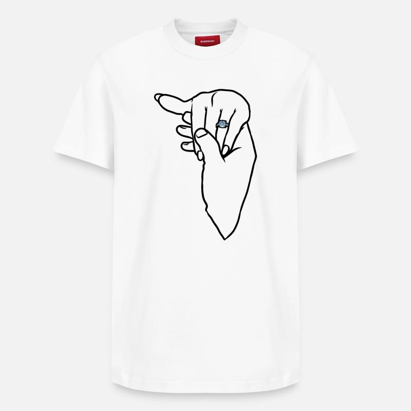 Verlobungs-Ehering-Hand - Relaxed Unisex Supima Cotton T-Shirt – von SPREAD - Weiß