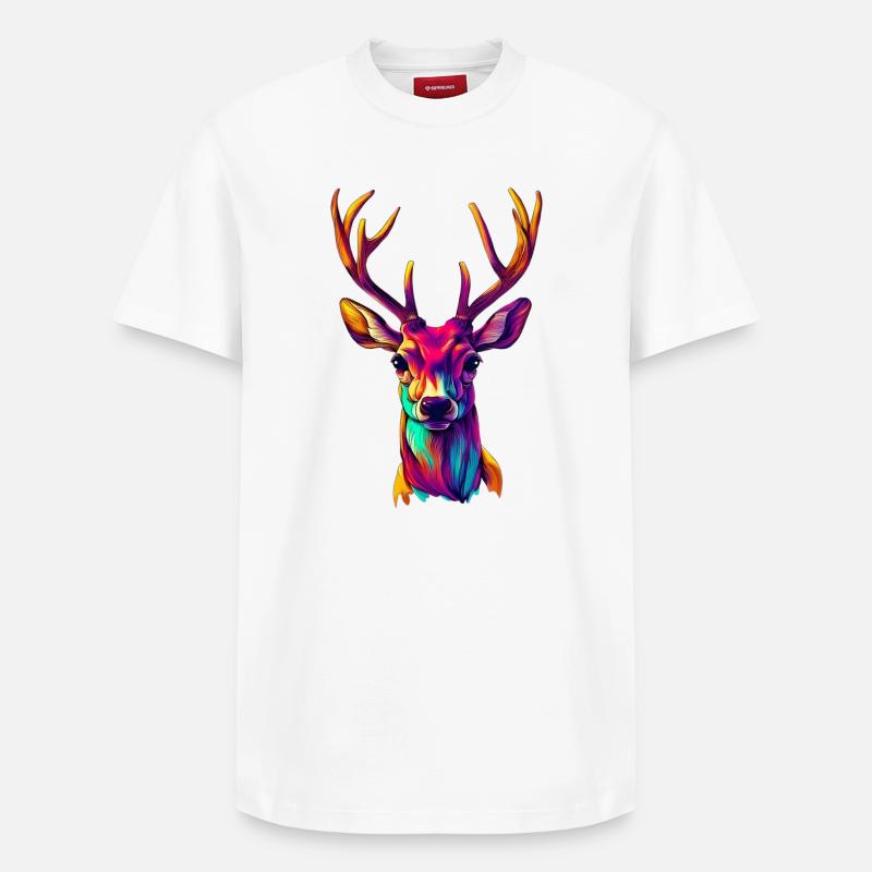 Cerf - T-shirt unisexe décontracté en coton Supima – de SPREAD - blanc