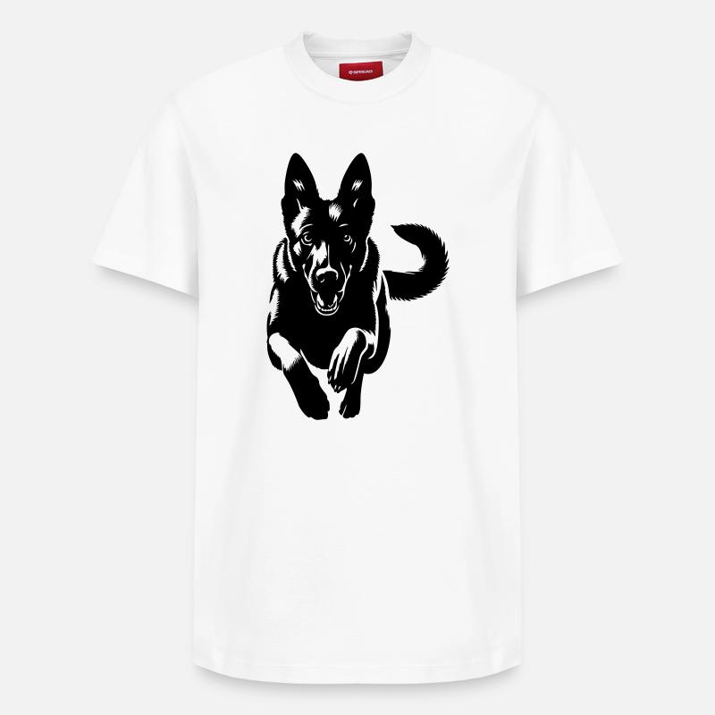 Malinois - Relaxed Unisex Supima Cotton T-Shirt – von SPREAD - Weiß