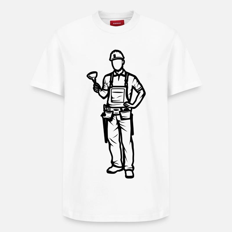 Klempner Junge - Relaxed Unisex Supima Cotton T-Shirt – von SPREAD - Weiß