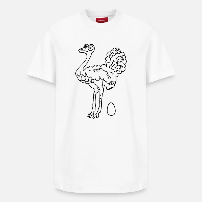Autruche - T-shirt unisexe décontracté en coton Supima – de SPREAD - blanc
