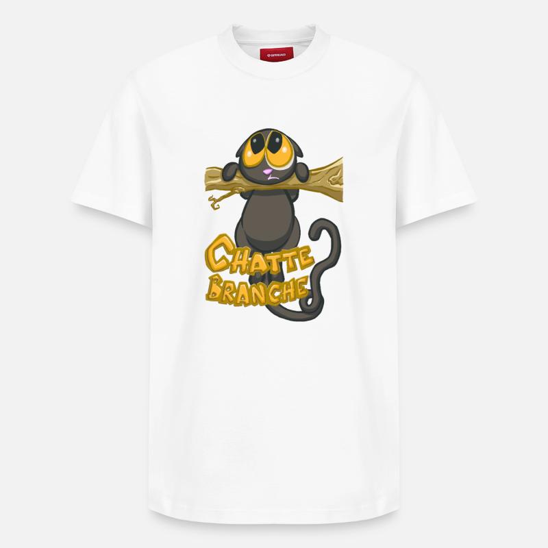 chatte branche ? - T-shirt unisexe décontracté en coton Supima – de SPREAD - blanc