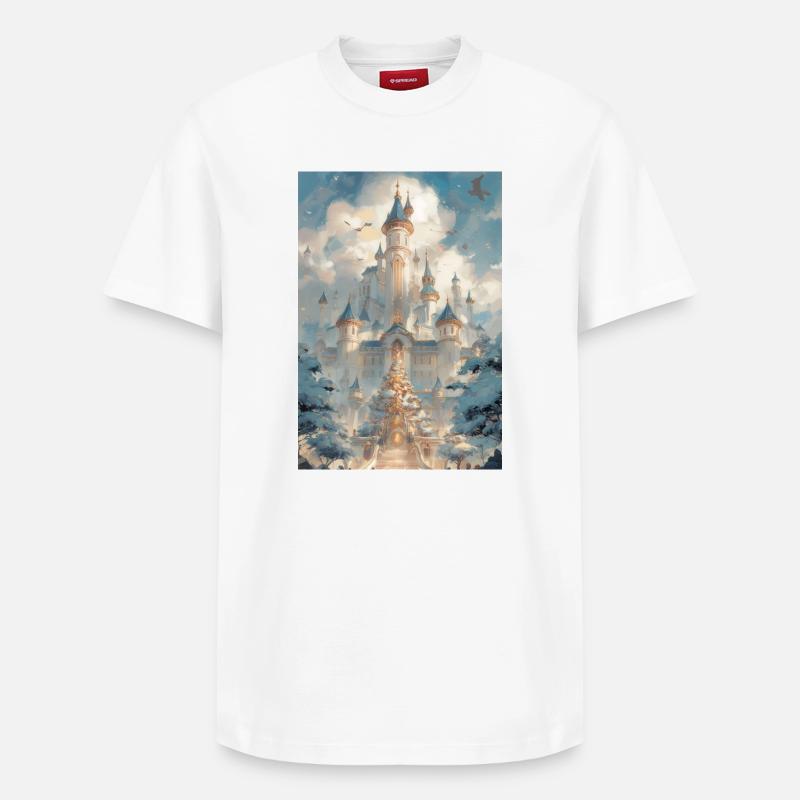Château Céleste Enneigé - T-shirt unisexe décontracté en coton Supima – de SPREAD - blanc
