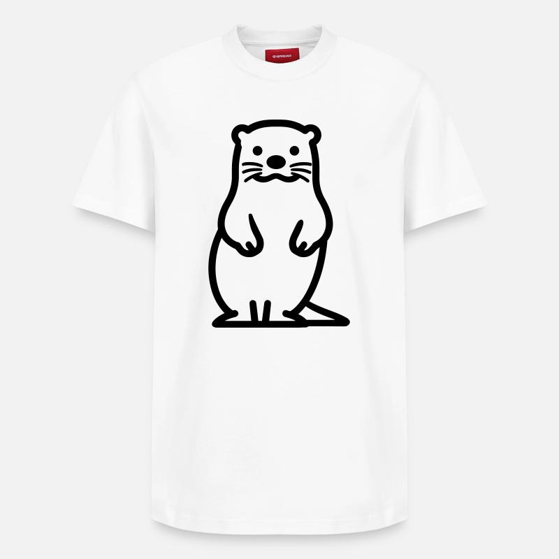 loutre - T-shirt unisexe décontracté en coton Supima – de SPREAD - blanc
