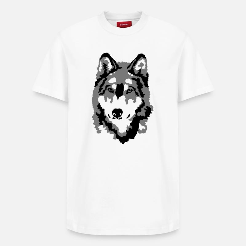 Wolf - Relaxed Unisex Supima Cotton T-Shirt – von SPREAD - Weiß