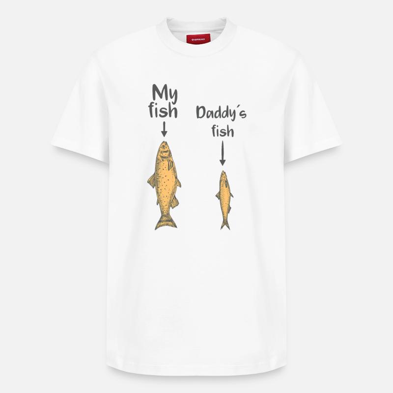 My fish, daddy’s fish - T-shirt unisexe décontracté en coton Supima – de SPREAD - blanc