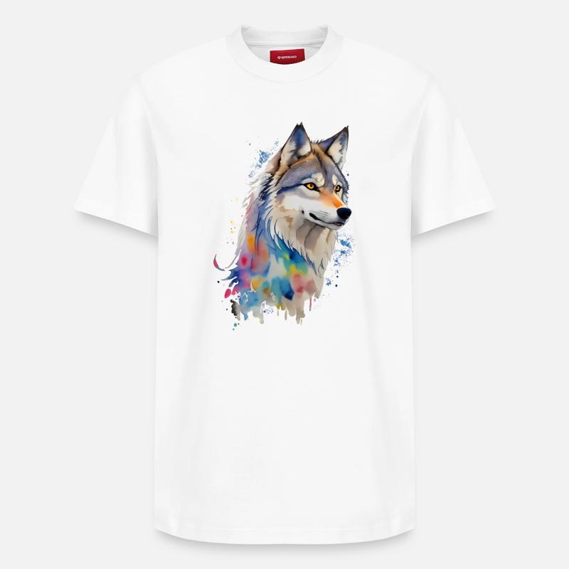 Wolf - Relaxed Unisex Supima Cotton T-Shirt – von SPREAD - Weiß