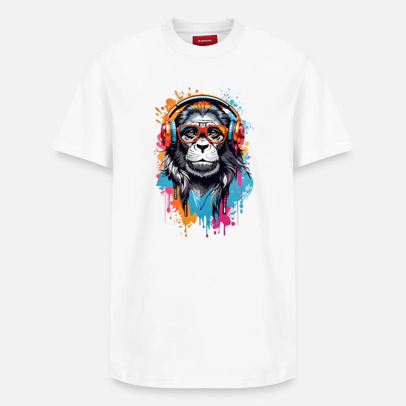 Singe cool - T-shirt unisexe décontracté en coton Supima – de SPREAD - blanc
