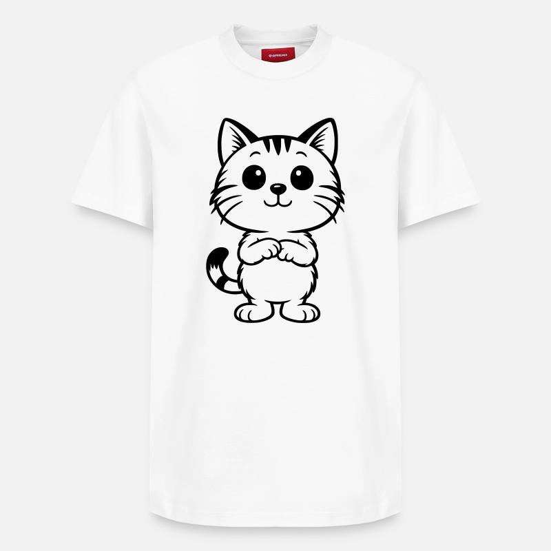 Chat mignon tigre - T-shirt unisexe décontracté en coton Supima – de SPREAD - blanc