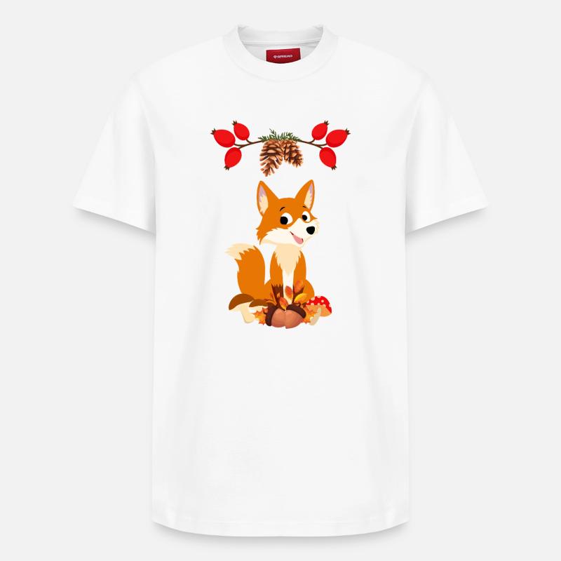 Fuchs  - Relaxed Unisex Supima Cotton T-Shirt – von SPREAD - Weiß