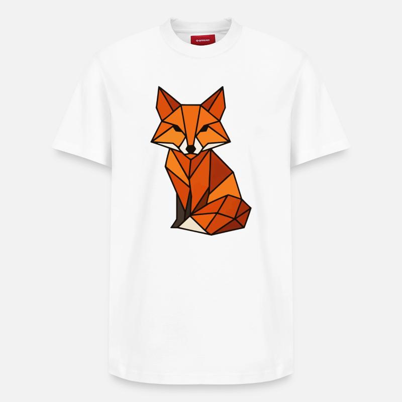Triangles géométriques en renard - T-shirt unisexe décontracté en coton Supima – de SPREAD - blanc