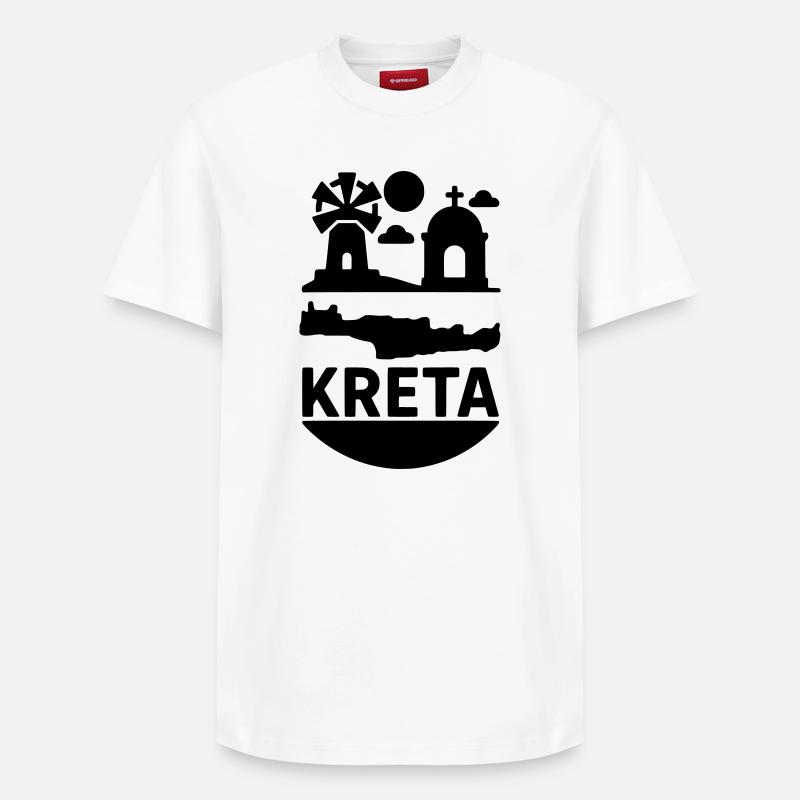 Île monumentale de Crète, Grèce - T-shirt unisexe décontracté en coton Supima – de SPREAD - blanc