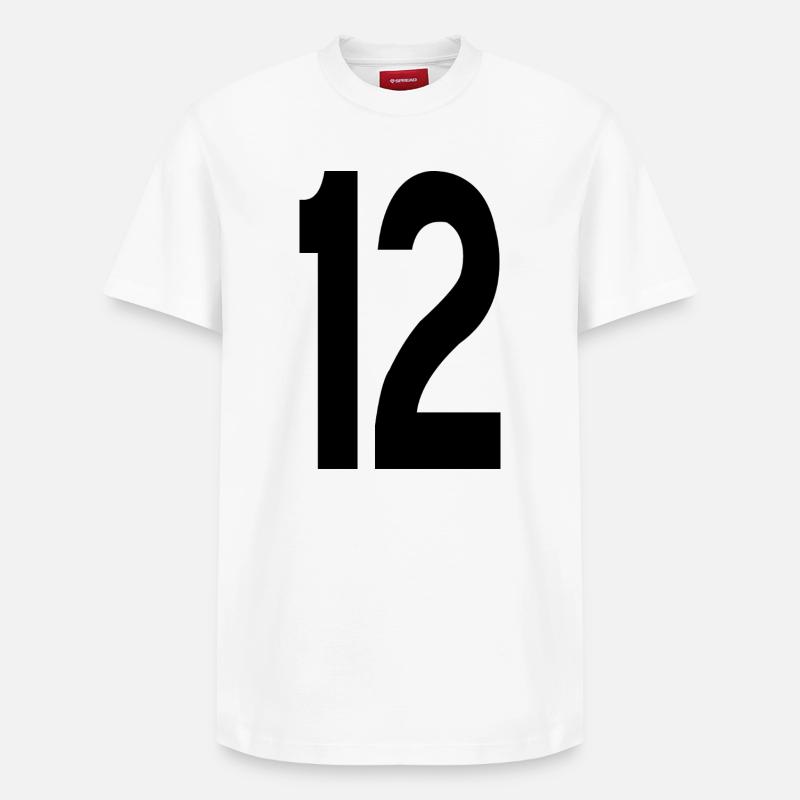 12 Numéros - T-shirt unisexe décontracté en coton Supima – de SPREAD - blanc