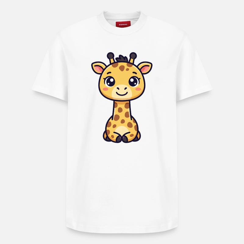 Chibi Giraffe - Relaxed Unisex Supima Cotton T-Shirt – by SPREAD - white