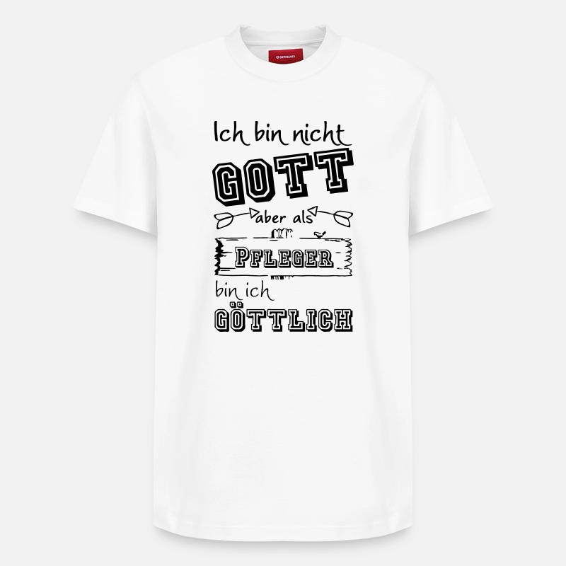 Göttlicher Pfleger Geschenk - Relaxed Unisex Supima Cotton T-Shirt – von SPREAD - Weiß