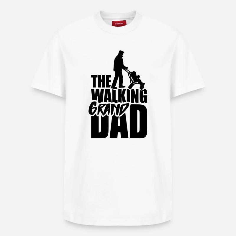 The walking grandad 1clr - T-shirt unisexe décontracté en coton Supima – de SPREAD - blanc
