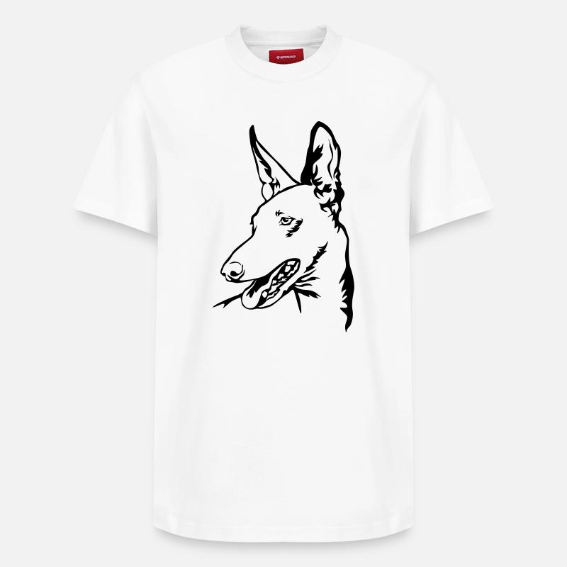 Tête Podenco - T-shirt unisexe décontracté en coton Supima – de SPREAD - blanc