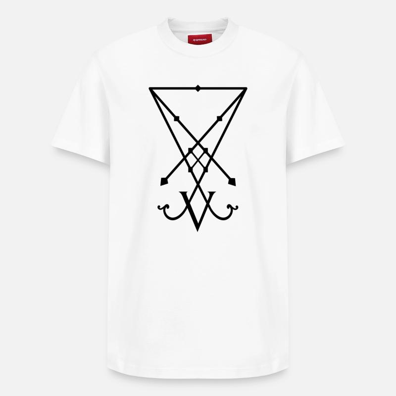 Lucifer Sigil - T-shirt unisexe décontracté en coton Supima – de SPREAD - blanc