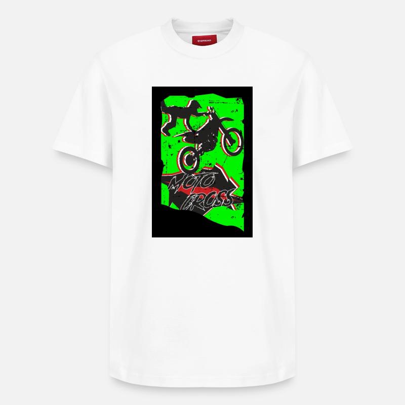 Motocross - T-shirt unisexe décontracté en coton Supima – de SPREAD - blanc