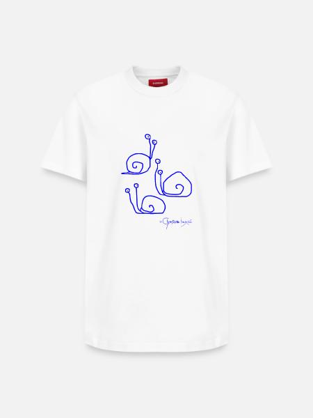 Snailmeeting © Chyropterum Innoxius - Relaxed Unisex Supima Cotton T-Shirt – by SPREAD - white