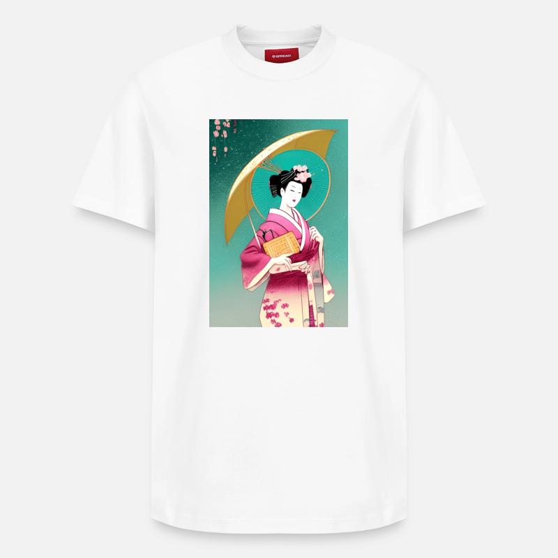 Geisha 2 - T-shirt unisexe décontracté en coton Supima – de SPREAD - blanc