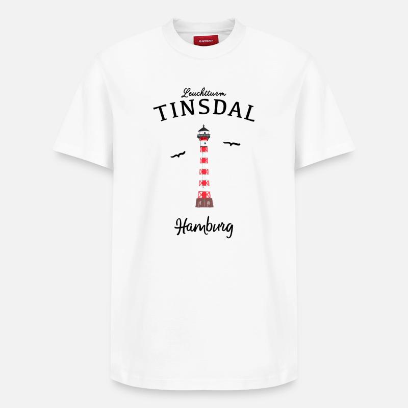 Hambourg, phare de Tinsdal - T-shirt unisexe décontracté en coton Supima – de SPREAD - blanc