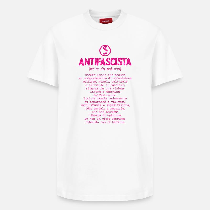Définition antifasciste - T-shirt unisexe décontracté en coton Supima – de SPREAD - blanc