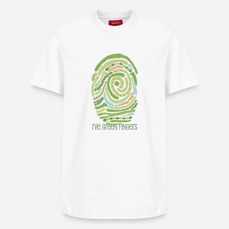 Empreinte digitale du jardin - T-shirt unisexe décontracté en coton Supima – de SPREAD - blanc