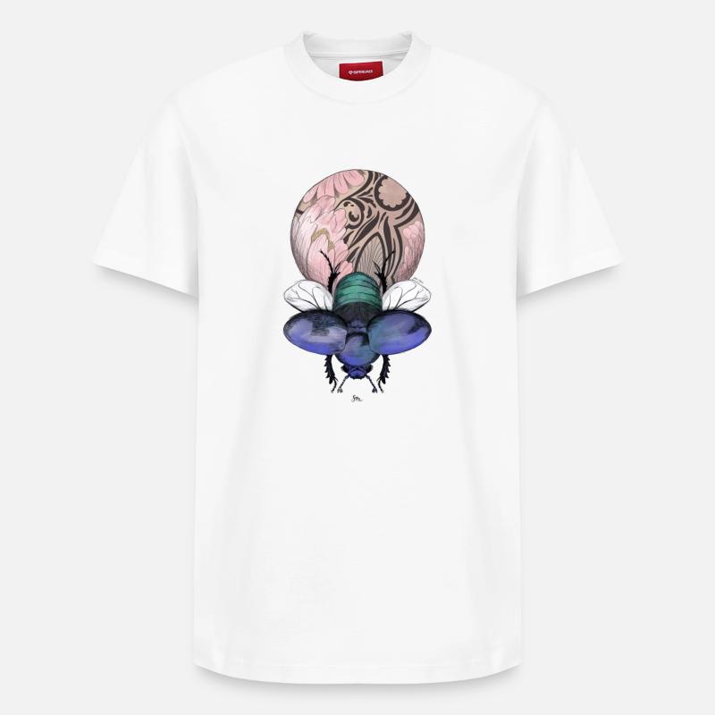 Skarabäus mit Wunderkugel - Relaxed Unisex Supima Cotton T-Shirt – von SPREAD - Weiß